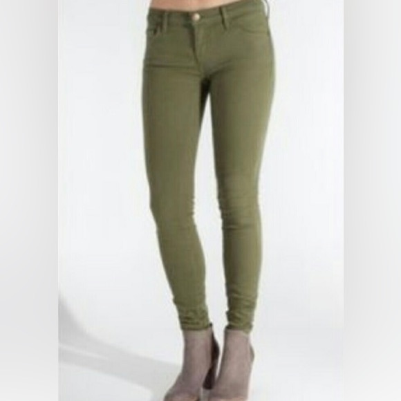 J. Crew Olive Green Toothpick Skinny Ankle Jeans - Size 26 - Like New Condition - Picture 3 of 4